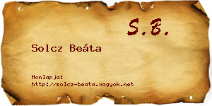 Solcz Beáta névjegykártya