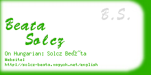 beata solcz business card